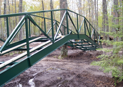 Steel Fabricated Walking Bridge, machine shop crivitz wisconsin,precision metal fabrication, cnc company, custom machining, aluminum welding shops near me,Richlen Enterprises, Steel Metal fabrication near me,metal fabrication companies, sheet metal, fabricated steel stairways, CNC Mill,